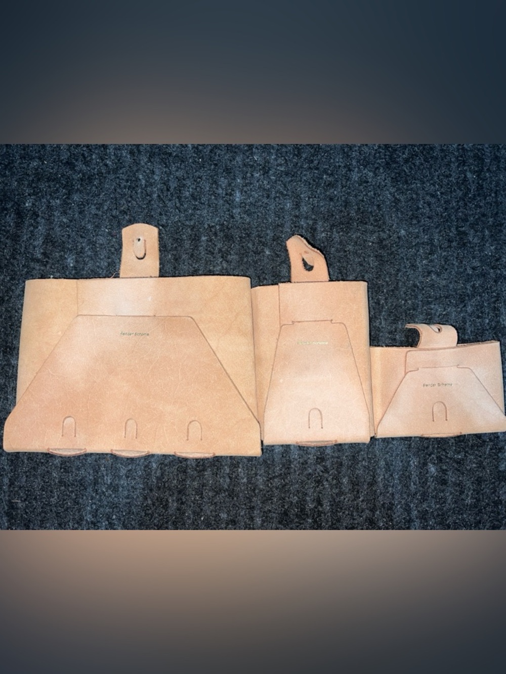 Hender Scheme Leather Wallet Set Natural Veg Tan Card Holder Japan